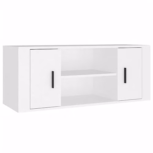 vidaXL Modern White TV Cabinet in Engineered Wood W/D/H: 100 x 35 x 40 cm – 1