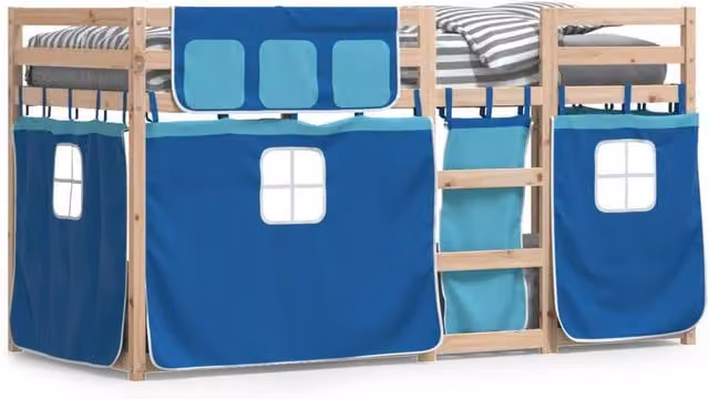Berkfield Home Rustic Blue Solid Wood Pine Bunk Bed W/D/H: 80 x 200 cm