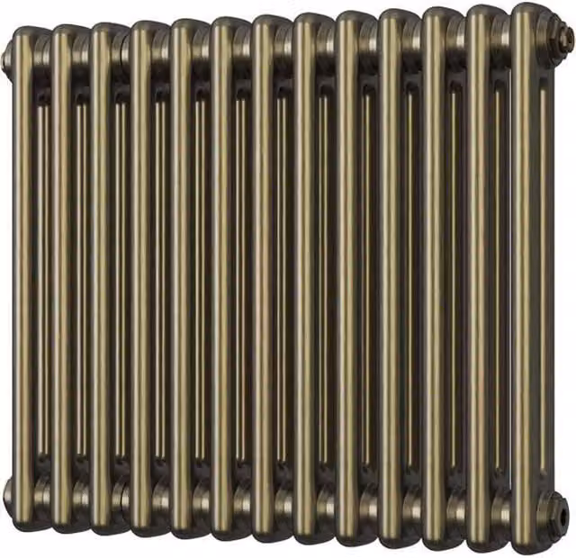 Alpha 2 Column Steel Radiator in Antique Brass