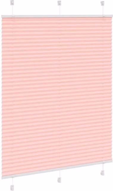 Berkfield Home Single Pleat Fabric Blind in Pink, W: 105 cm, H: 100 cm