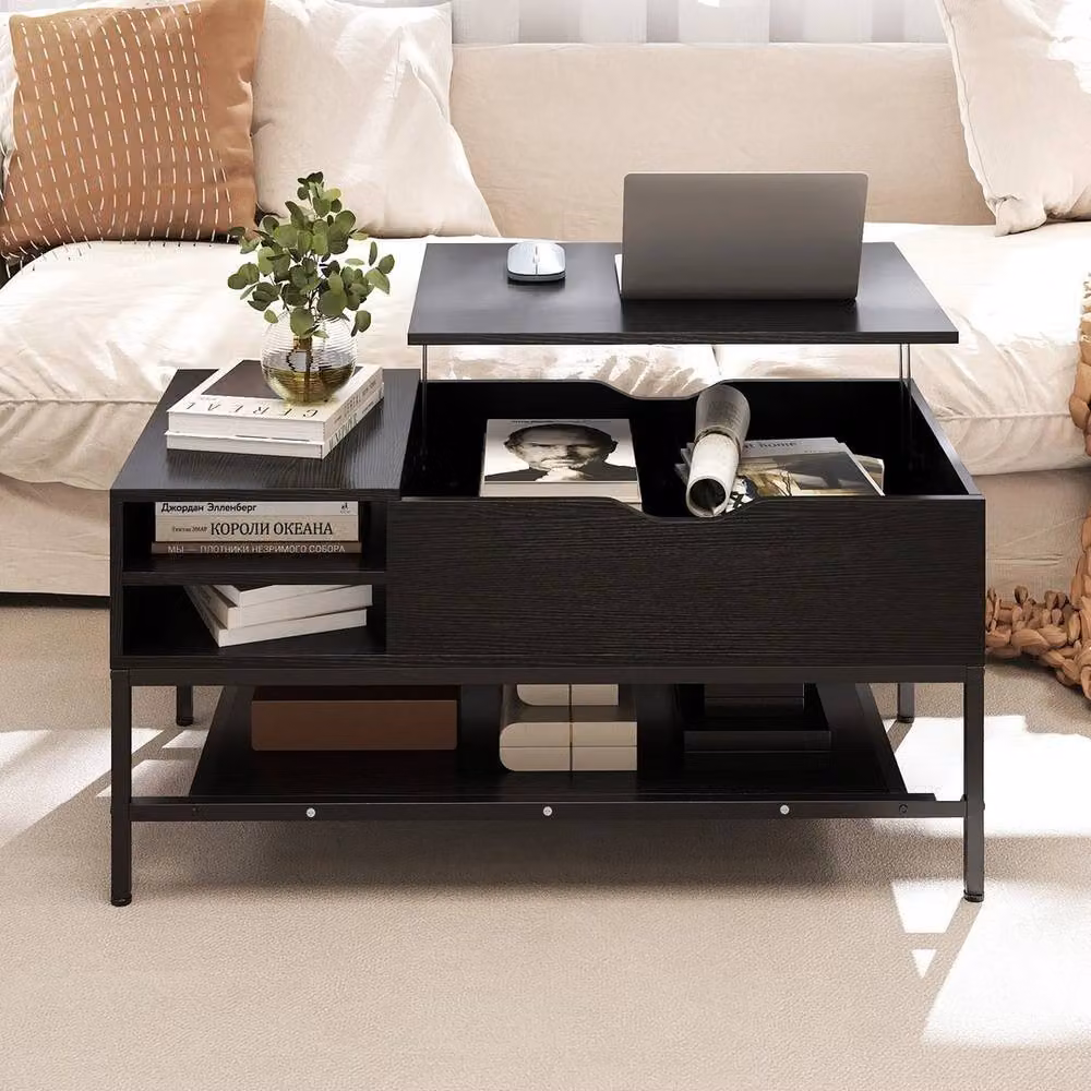 Kelvenix Modern Black Lift Top Coffee Table – 3