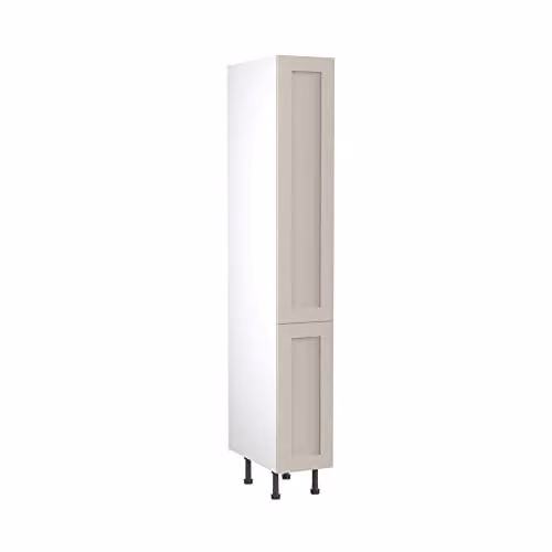 Kitchen Kit Shaker Door Tall Larder Unit in Light Grey Matt, W/D/H: 30.0 x 30.0 x 212.0 cm