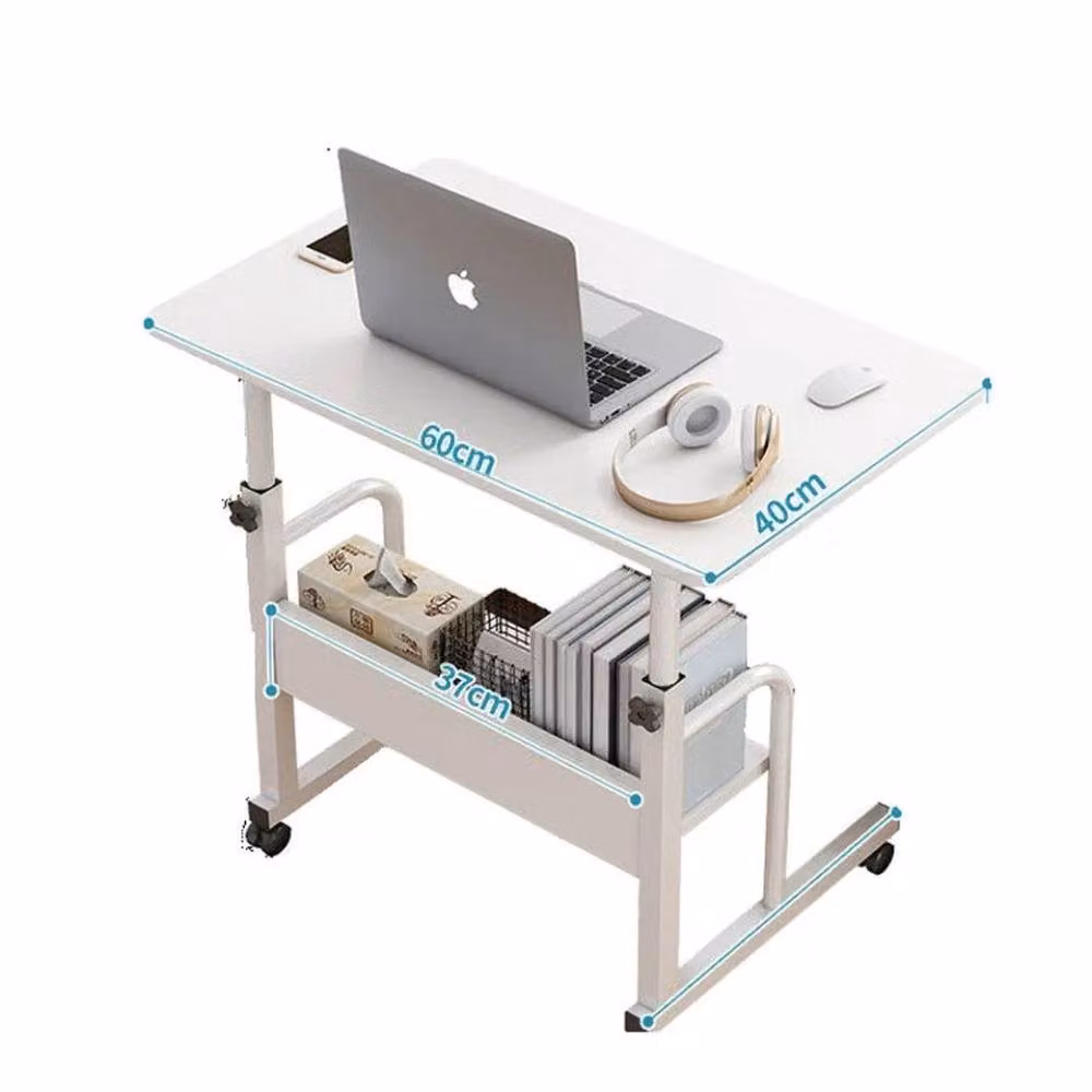 SPETLEK Portable Mobile Laptop Desk with Adjustable Height and Wheels in White – 5