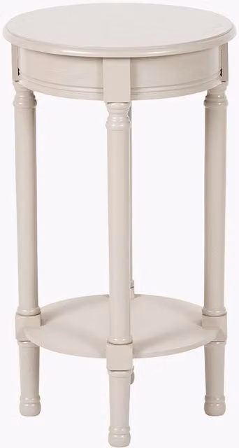 Pacific Lifestyle Minimalist Round Wooden Side Table in Beige