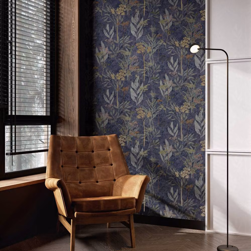 Superfresco Easy Solstice Navy and Copper Floral Botanical Wallpaper, Matt Finish, Width: 52 cm – 2