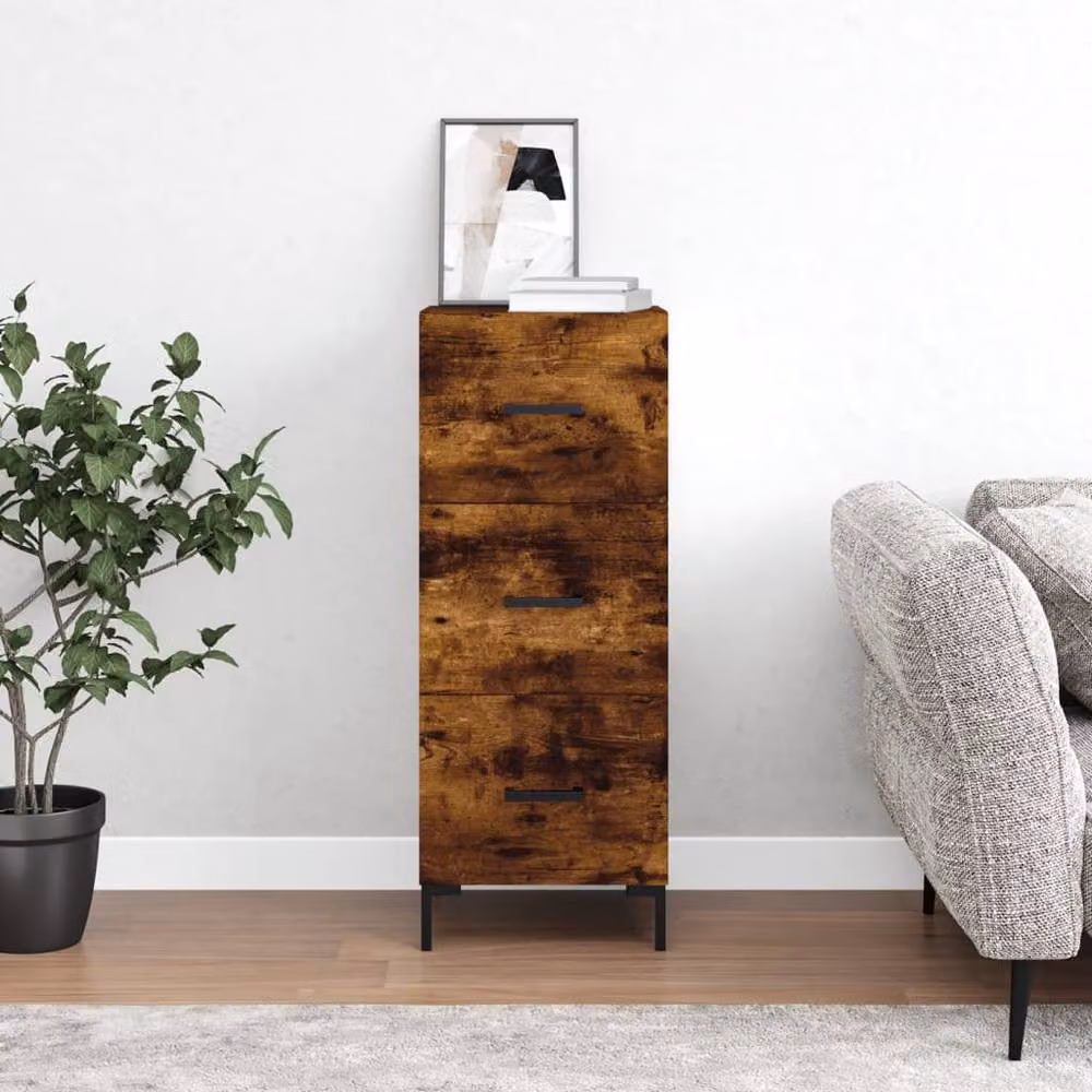 Berkfield Home Smoked Oak Sideboard in Brown, W/D/H: 34.5 x 34.5 x 90 cm – 2