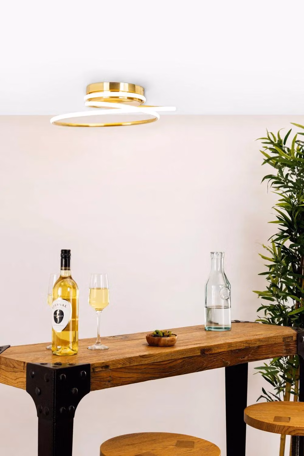 BHS Lighting Pei LED Flush Ceiling Light in Gold/Brass – 2