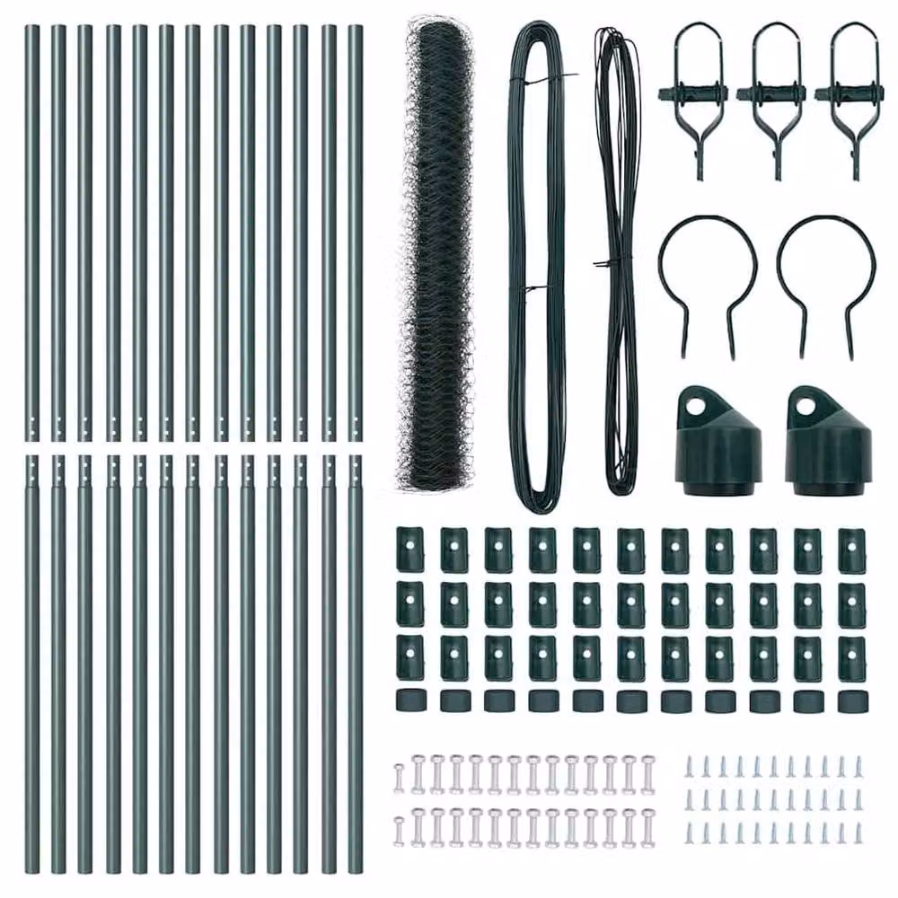 Berkfield Home Green Metal Fencing Set of 2, W: 25 cm, L: 1.2 m – 5