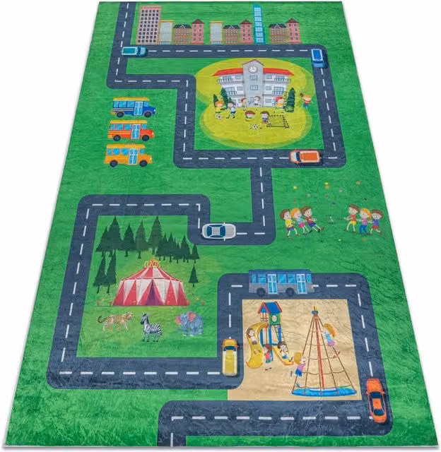 RugsX Bambino Kids Motif Rug in Green, W/D: 120 x 170 cm – 1