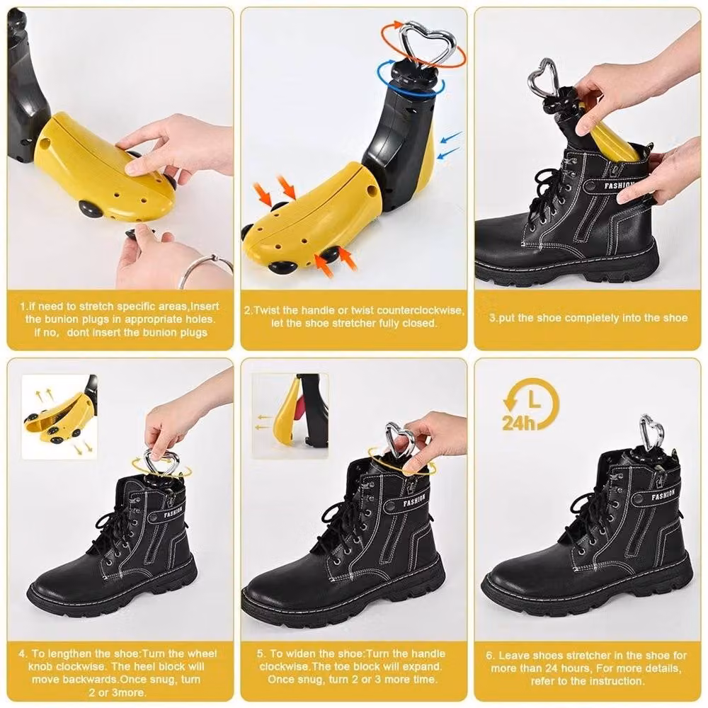 NESTLUNE Adjustable Shoe Stretcher, Size M (38-43), Yellow (2 Pieces) – 3