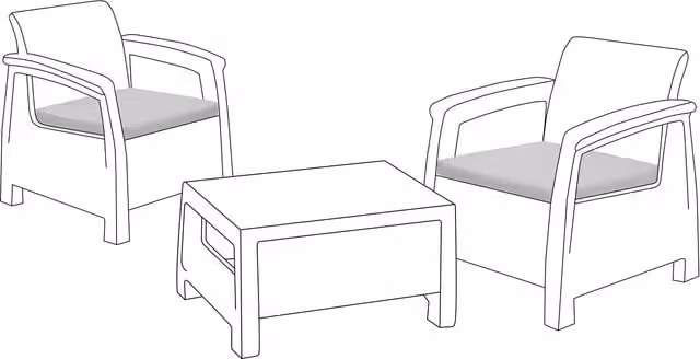 Keter Grey Outdoor Rattan Chair Cushion Set, 2 Square Polyester Seat Pads