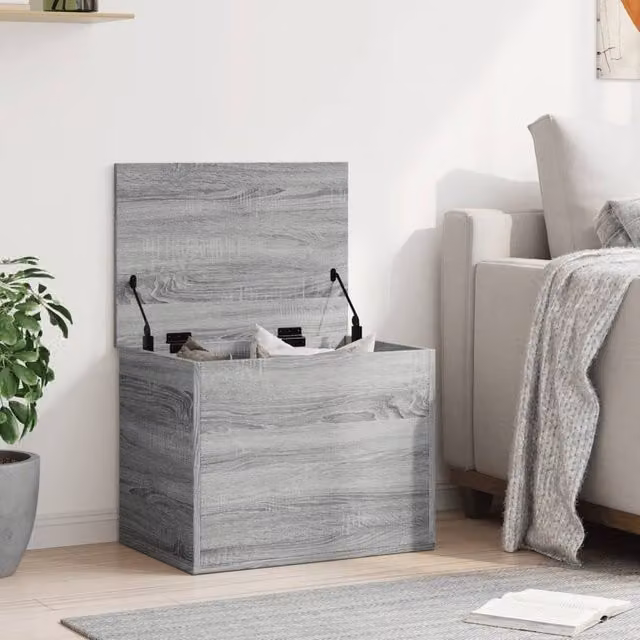 Berkfield Home Grey Sonoma Storage Box in Engineered Wood W/D/H: 60 x 42 x 46 cm – 1