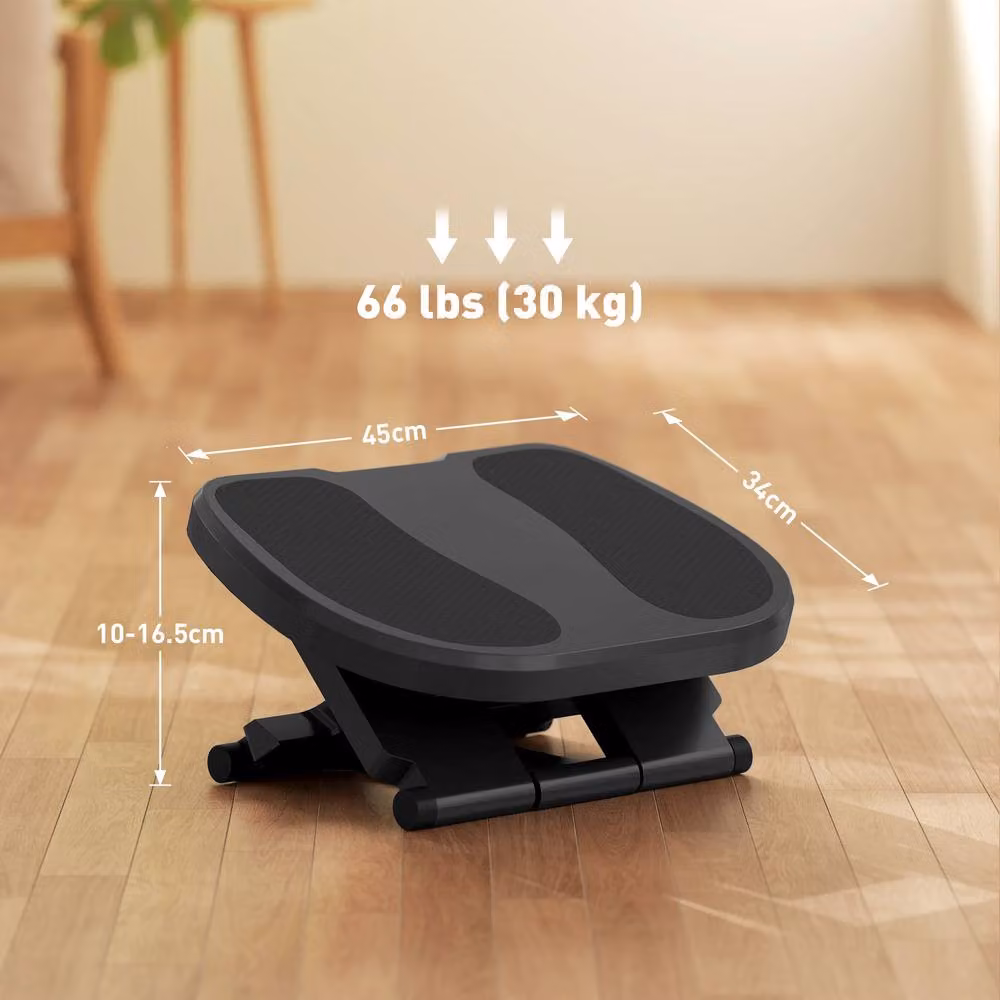 STILVORA Adjustable Office Footrest with Rocking Angle in Grey – 3