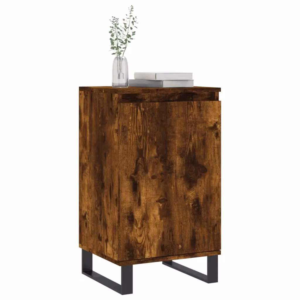 Berkfield Home Set of 2 Modern Smoked Oak Sideboards in Brown, W/D/H: 40 x 35 x 70 cm – 3