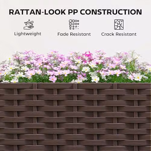 Outsunny Brown Plastic Self-Watering Raised Garden Bed with Legs W/D/H: 120 x 40 x 37 cm – 6