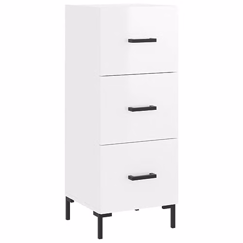 vidaXL Modern High Gloss White Sideboard, W/D/H: 34.5 x 34.0 x 90.0 cm