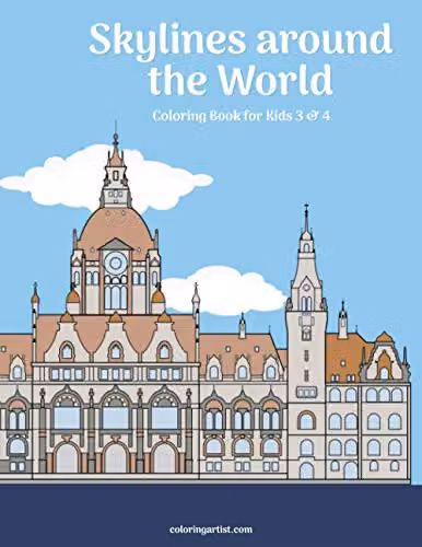 Skylines around the World Colouring Book for Kids 3 & 4 by Independently Published, Multicolour