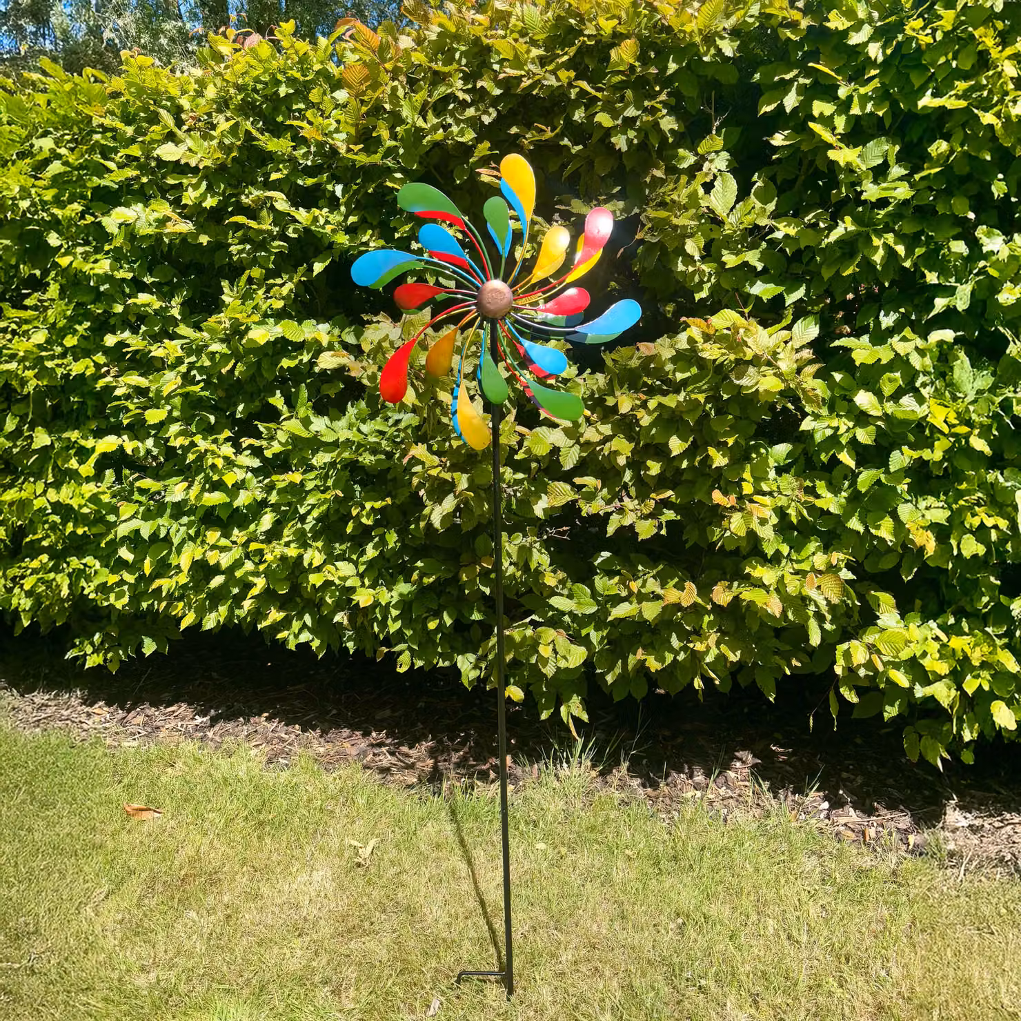 Primrose Metal Droplet Multicoloured Kinetic Wind Spinner, Diameter: 38 cm – 3