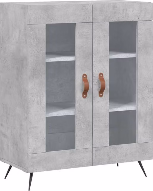 Berkfield Home Sideboard in Concrete Grey, W: 69.5 cm, D: 34 cm, H: 90 cm – 1