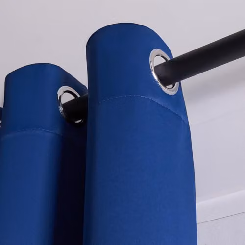 Dreamscene Blue Plain Blackout Thermal Eyelet Curtains, W: 116 cm, H: 137 cm – 3