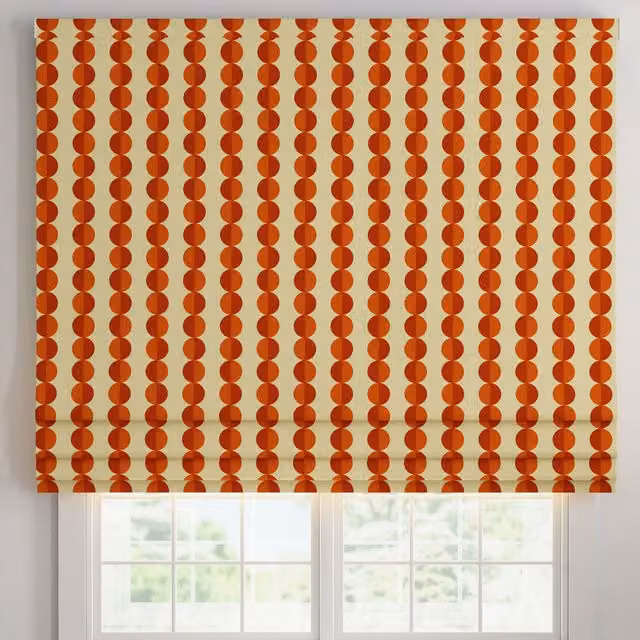 ANTE DECOR Valencia Printed Cotton Made To Measure Roman Blind in Burnt Umber