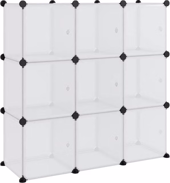 Berkfield Home 9-Cube Storage Organiser with Transparent Doors in Clear