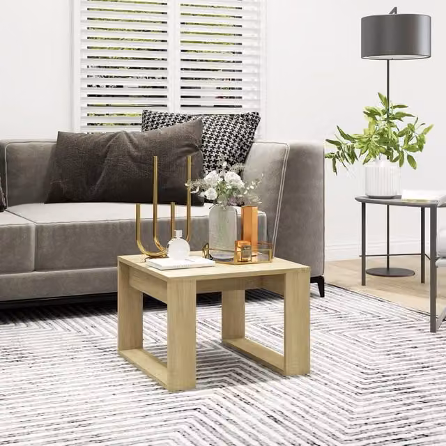 Berkfield Home Sonoma Oak Side Table in Brown, W/D/H: 50 x 50 x 35 cm – 1