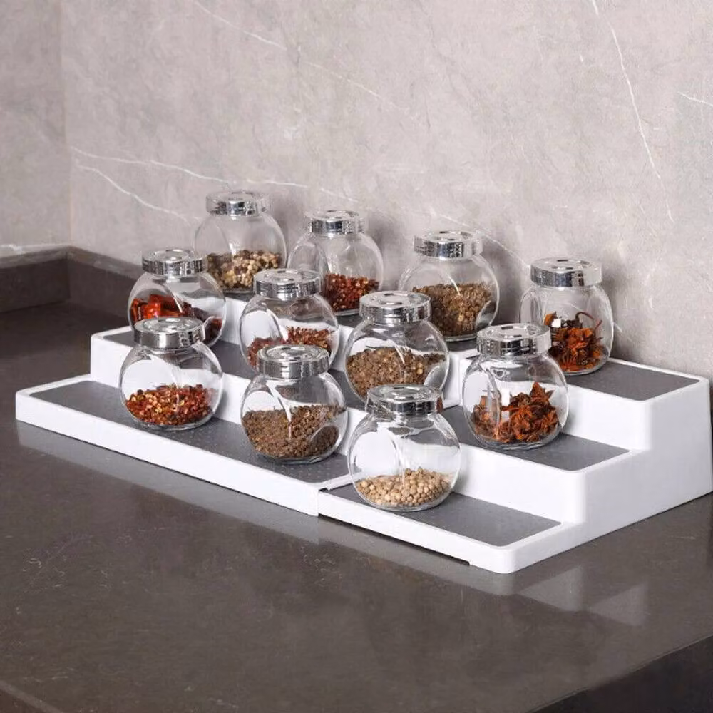 FORGEVIO 3 Tier Step Spice Storage Rack in Grey – 3