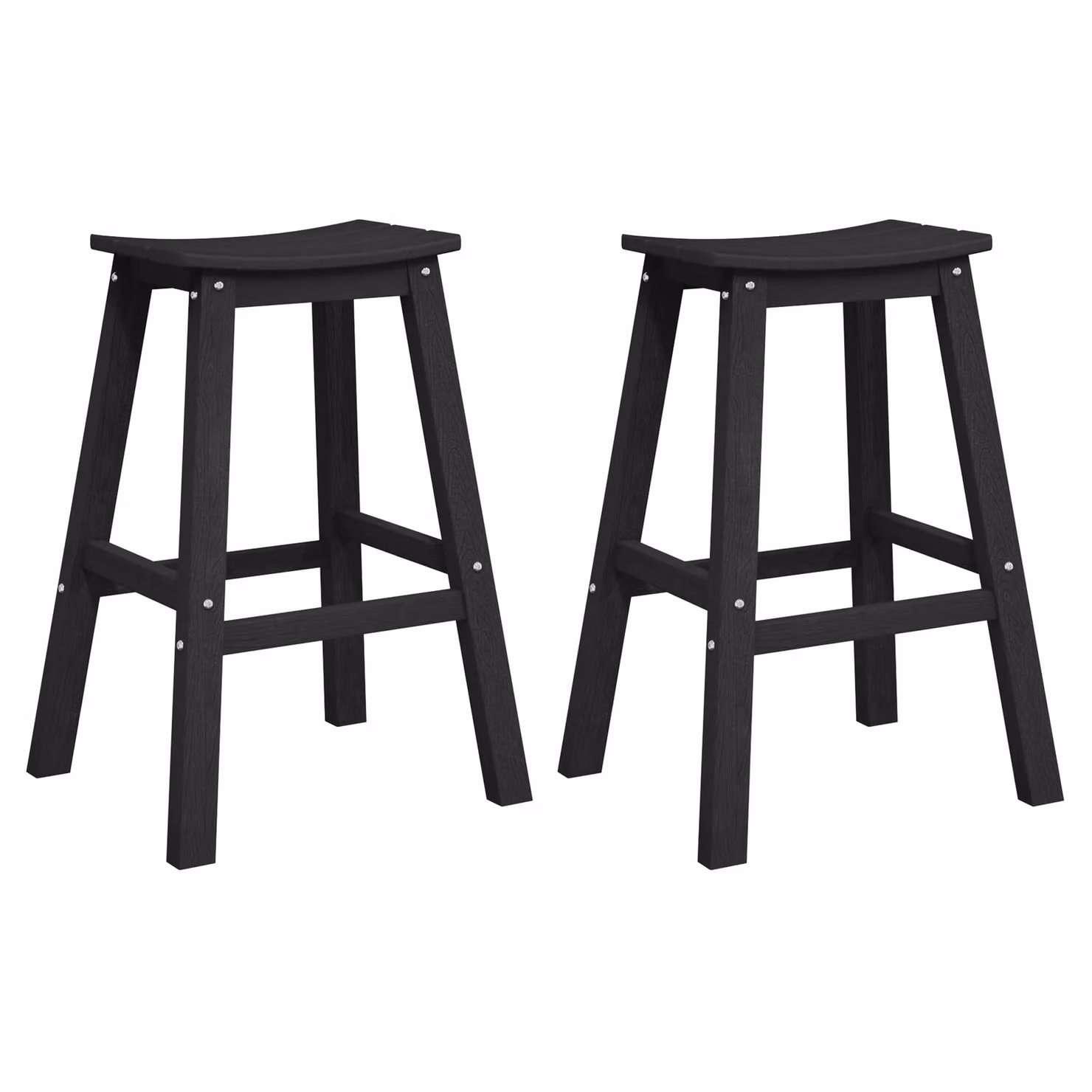 Berkfield Home Set of 2 Modern Black HDPE Bar Stools – 2