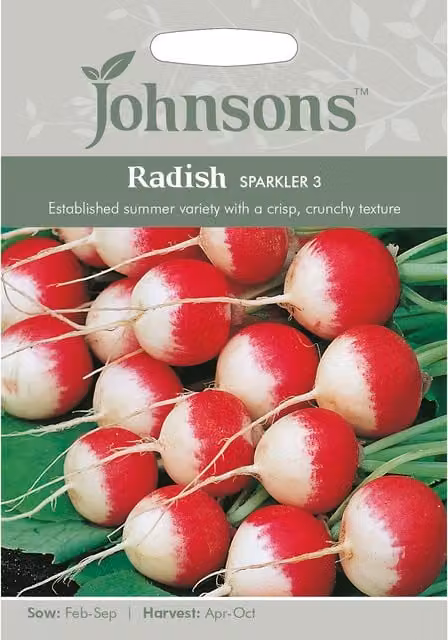 Johnsons Radish Sparkler Vegetable Seeds, Pack of 3