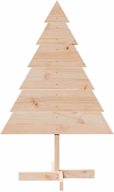 Berkfield Home Festive Minimalist Wooden Christmas Tree in Beige, Height: 110 cm – 1