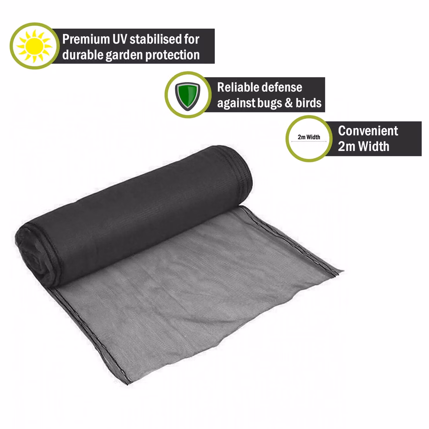 Pegdev Black Heavy Duty UV Stabilised Plants and Crops Netting Mesh – 2