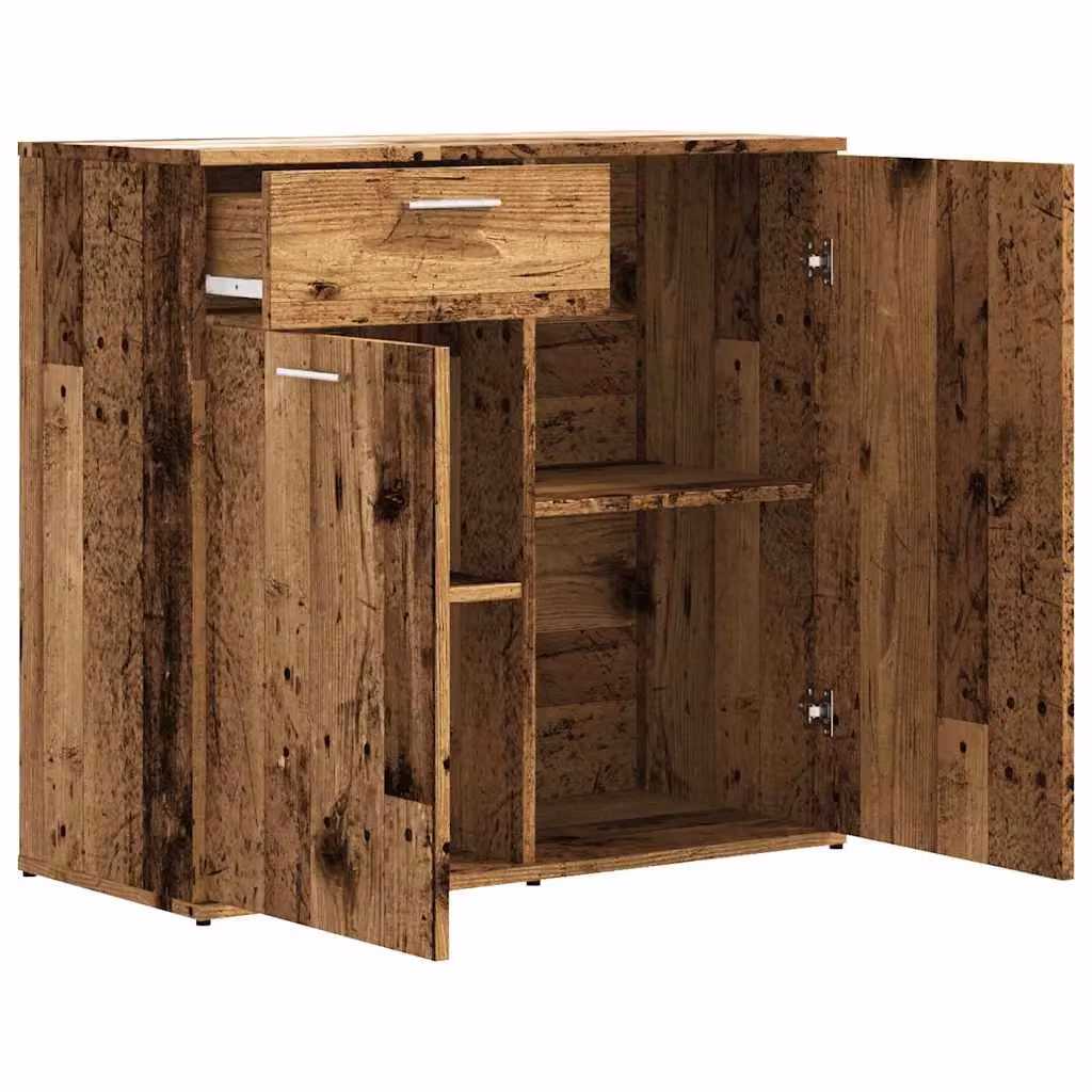 Berkfield Home Old Wood Sideboard in Brown, W/D/H: 80 x 36 x 75 cm – 4