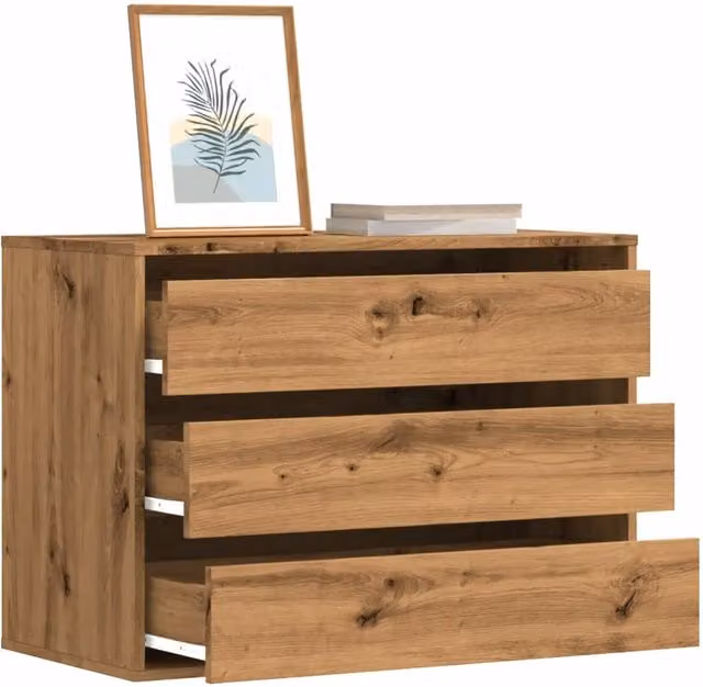 Berkfield Home Corner Chest of Drawers in Artisan Oak Brown, W/D/H: 80 x 41 x 58 cm – 1