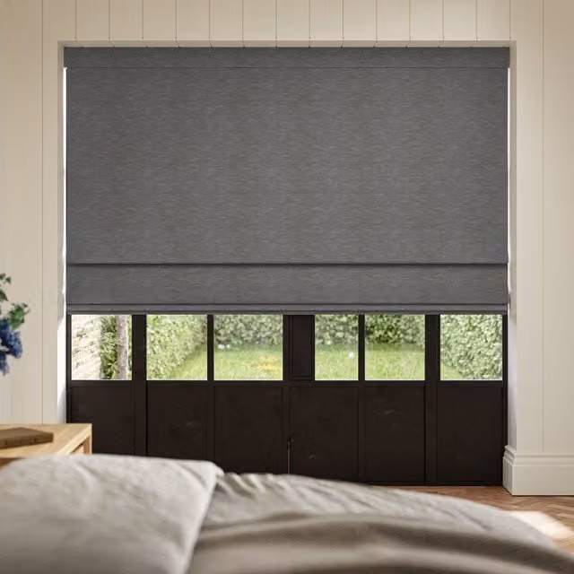Ante Decor Concordia Made To Measure Blackout Roman Blind in Graphite Grey