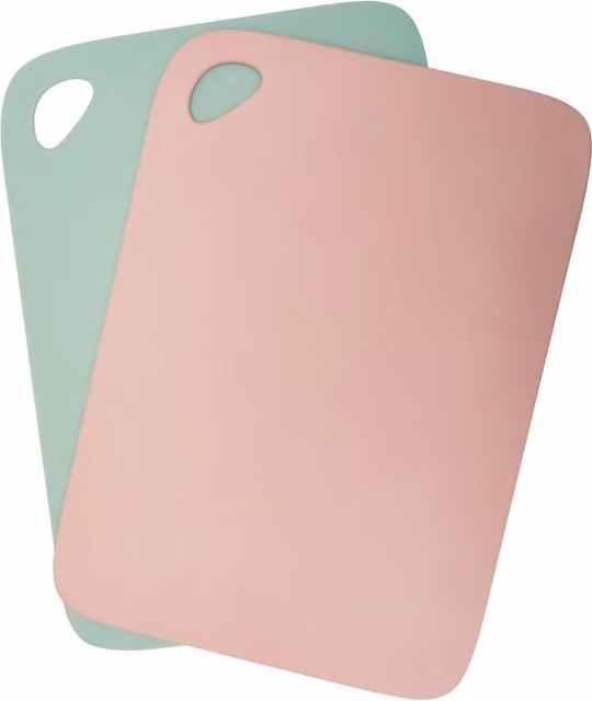Orsina Reversible Flexible Plastic Chopping Boards, Set of 2, Multicolour (Pink and Green)