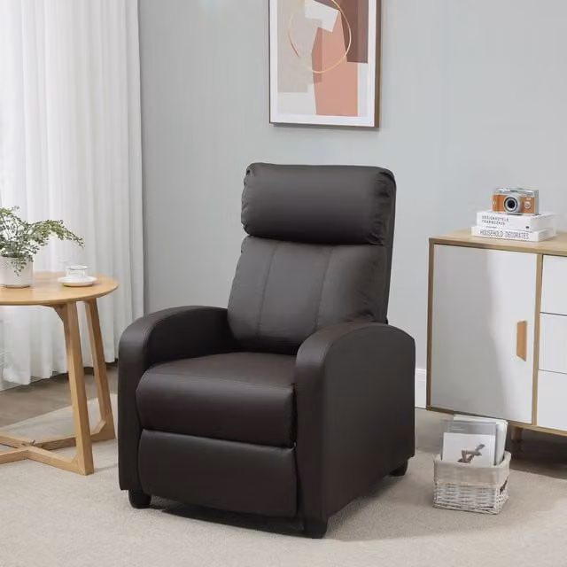 HOMCOM 2 Point Massage Recliner Chair with Remote in Brown