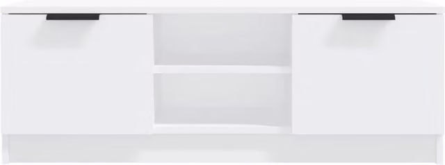 Berkfield Home Modern White TV Cabinet in Engineered Wood W/D/H: 102 x 35 x 36.5 cm
