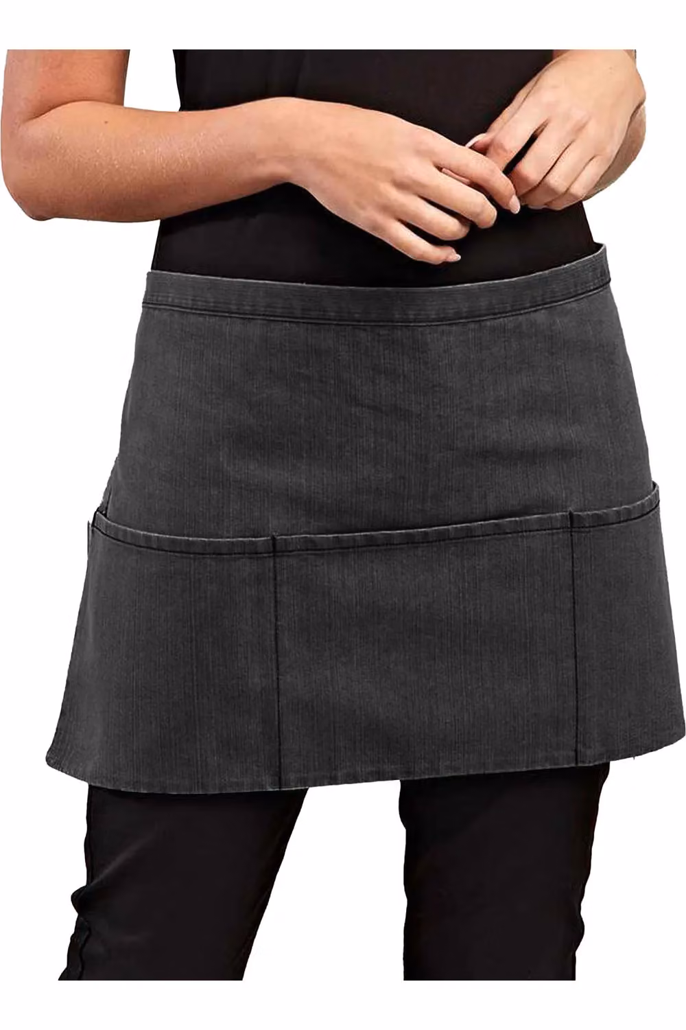 Premier Women's 3 Pocket Poly-Cotton Workwear Apron in Black – 2