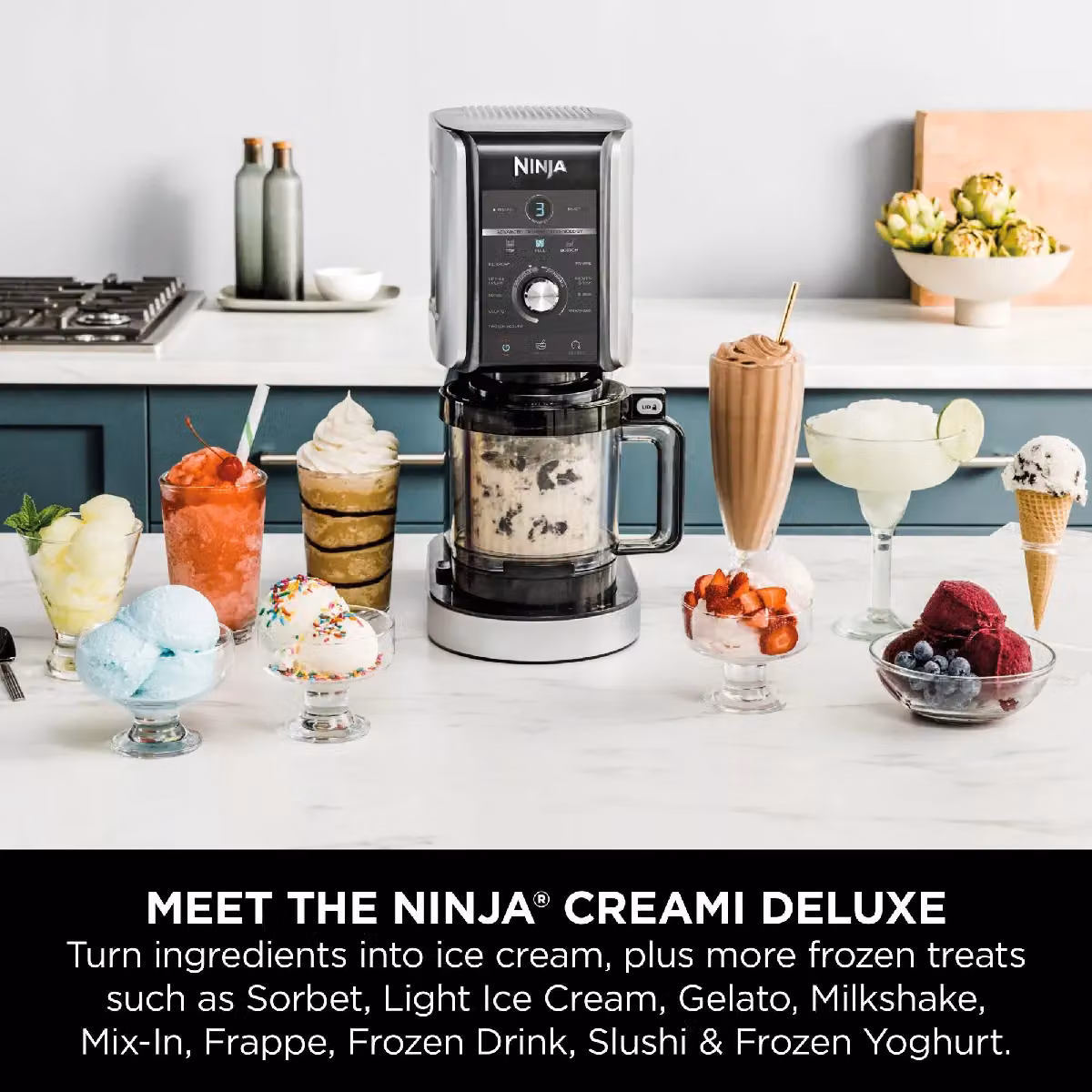 Ninja CREAMi Deluxe 10-in-1 Ice Cream and Frozen Drink Maker in Black – 3