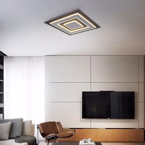 Netlighting Globo Lighting LED Ceiling Panel Light in Grey, 40 W, 840 lm, Warm White, W/D/H: 48 x 48 x 5.2 cm – 3