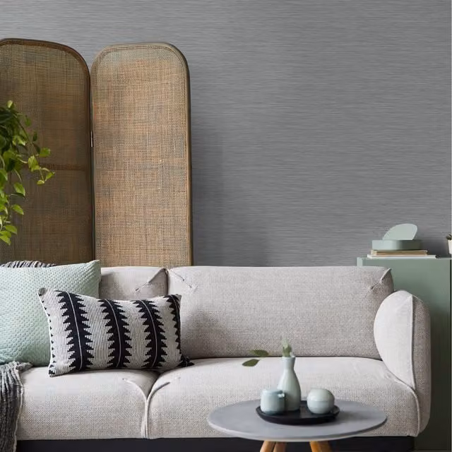 Superfresco Easy Serenity Textured Plain Wallpaper in Grey