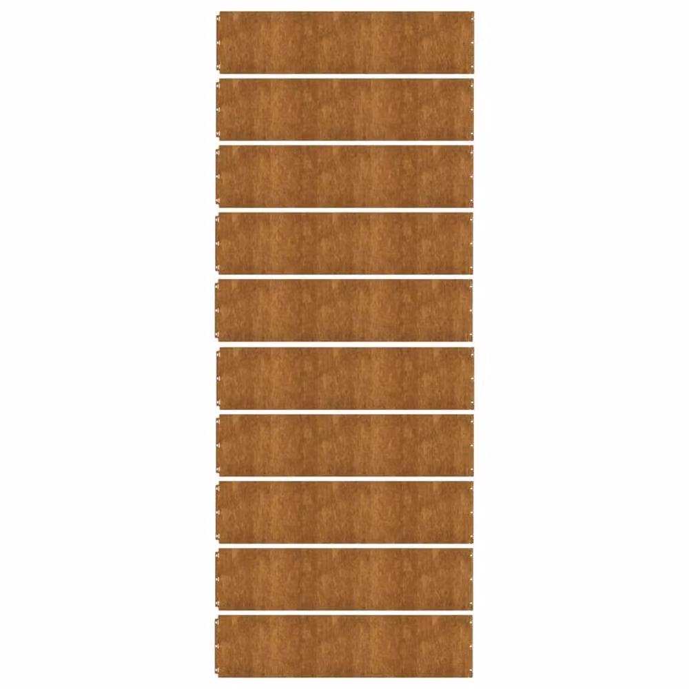 Berkfield Home Flexible Corten Steel Lawn Edgings, Brown, 10 Pieces, H x W: 103 x 25 cm – 4
