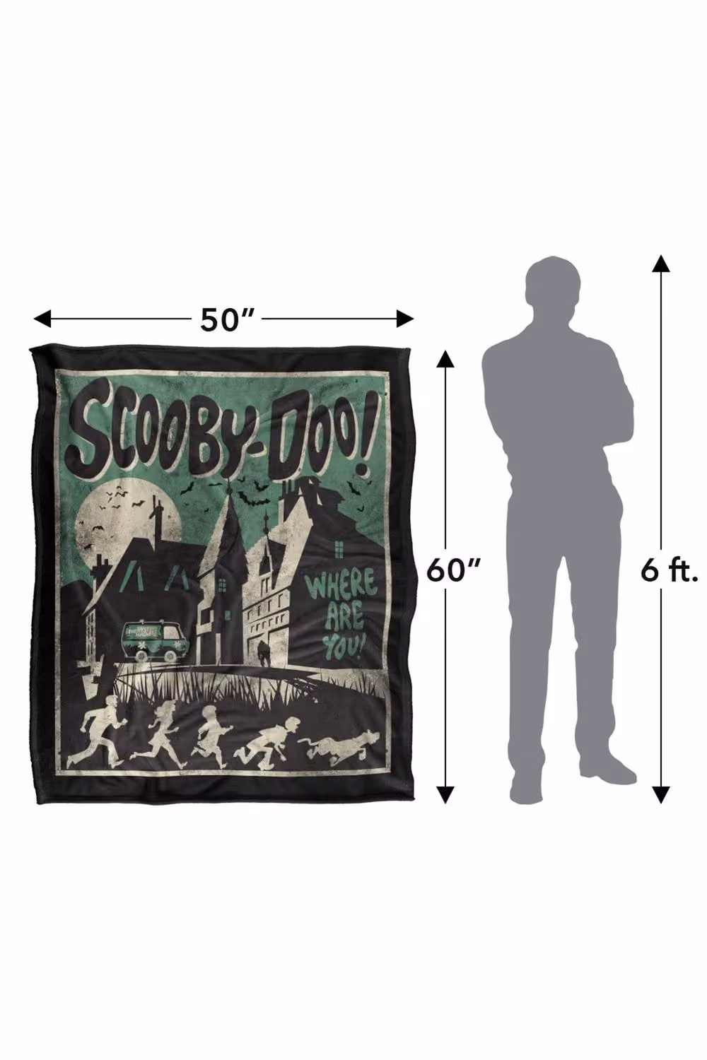 Warner Bros. Scooby Doo Poster Silky Touch Super Soft Fleece Throw Blanket, Multicolour, W: 91.44 cm, L: 147 cm – 8