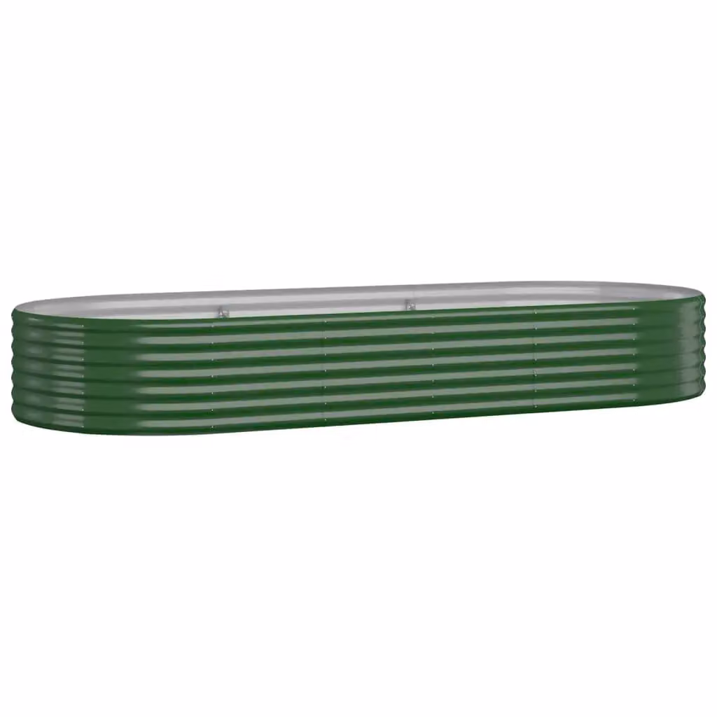 Berkfield Home Garden Green Powder-coated Steel Raised Bed W/D/H: 249 x 100 x 36 cm – 2