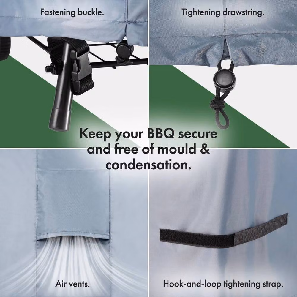 EONLION Waterproof PVC BBQ Cover in Grey, W/D/H: 100 x 60 x 111 cm – 3