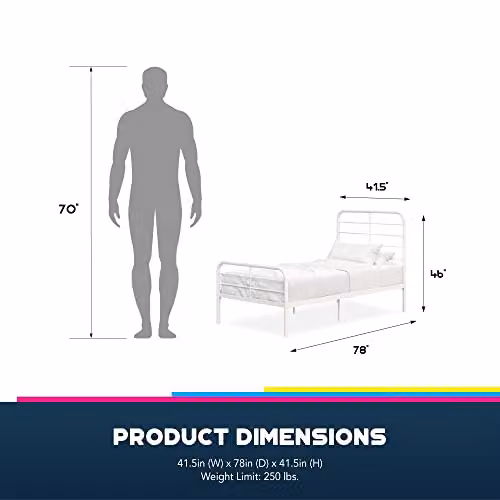 DHP Furniture Millie Metal Single Bed in White – 4