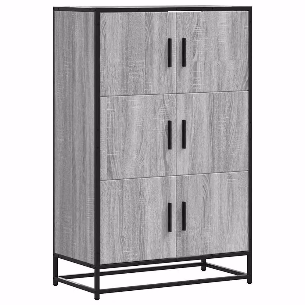 Berkfield Home Grey Sonoma Highboard in Engineered Wood and Metal, W/D/H: 68 x 35 x 106.5 cm – 2