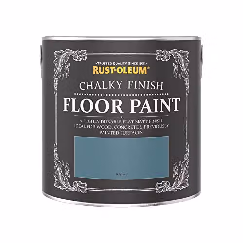 Rust-Oleum Belgrave Blue Scratch-Proof Water-Based Floor Paint in a Matt Finish, 2.5 l – 2