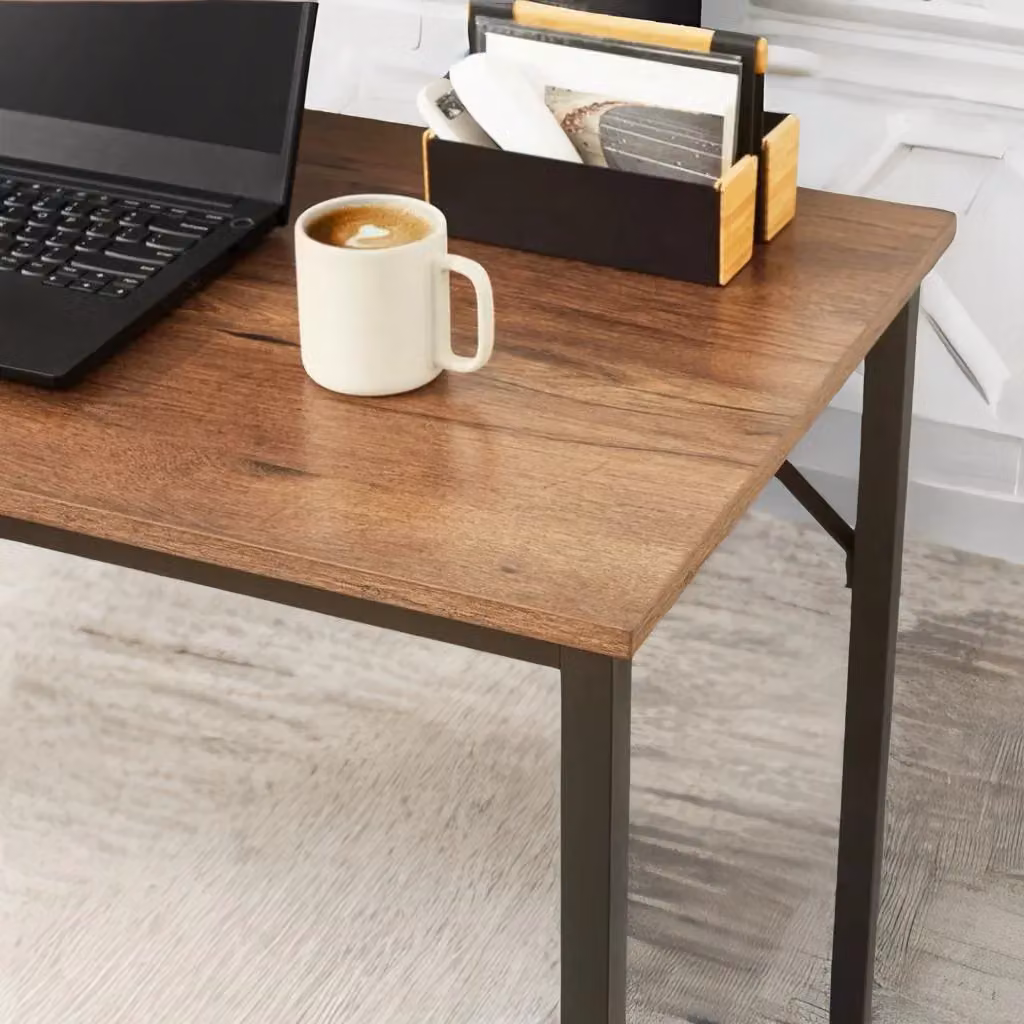Rafaelo Mobilia Industrial Rustic Computer Desk in Brown and Black – 2
